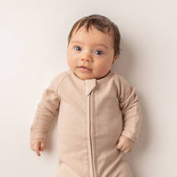 Wanderer Organic Full Length Onesie Latte - Fauve + Co