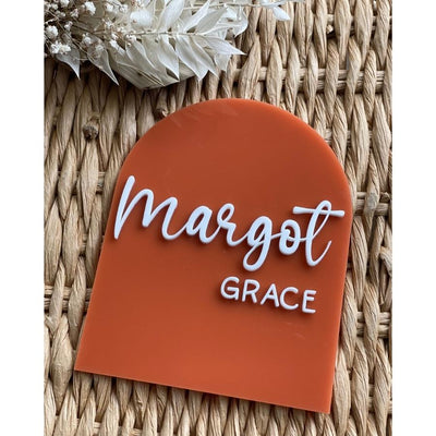 3D Arch Acrylic Name Plaque - Fauve + Co
