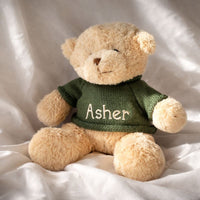 Personalised Cuddles Teddy Bear - Blondie/Olive Green