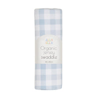 All4Ella Jersey Swaddle - Gingham Blue