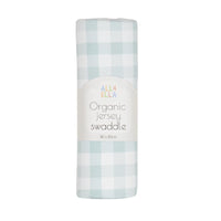 All4Ella Jersey Swaddle - Gingham Sage