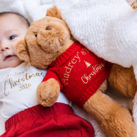 Personalised Cuddles Christmas Teddy Bear - Tawny/Red