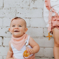 Bandana Dribble Bib Linen - Dusty Pink