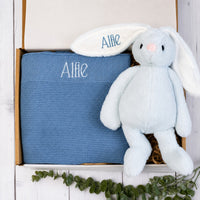 Blanket & Cuddles Bunny Gift Box - Dusty Blue (PRE-ORDER ETA 27/7)