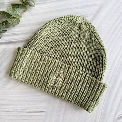 Personalised Chunky Knit Beanie Sage