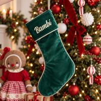 Personalised Velvet Christmas Stocking - Green (PRE-ORDER ETA 15/11)