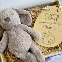 Easter Bunny Stop Here Keepsake Box - Taupe