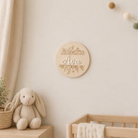 Engraved Floral Wall Plaque 20cm
