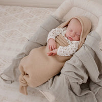 Nougat Merino Wool Newborn Cocoon Baby Wrap by Zoe Sage
