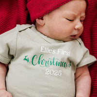 My First Christmas Romper Hunter Green