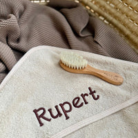 Personalised Hooded Baby Towel - Oatmeal