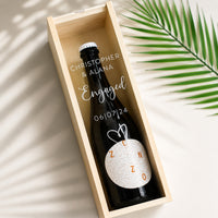 Personalised Acrylic & Wood Wine Box - Engagement