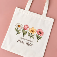 Personalised Teacher Tote Bag - Little Minds Grow