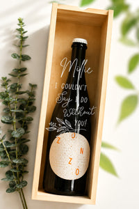 Personalised Acrylic & Wood Wine Box - Bridesmaids
