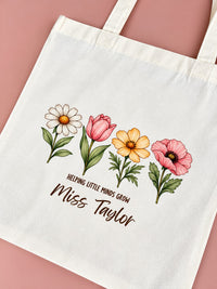 Personalised Teacher Tote Bag - Little Minds Grow