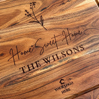 Personalised Rectangular Heritage Cheese Board - Wildflower