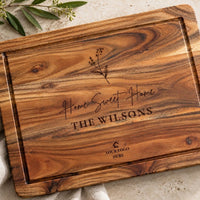 Personalised Rectangular Heritage Cheese Board - Wildflower
