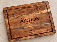Personalised Rectangular Heritage Cheese Board - Classic Serif