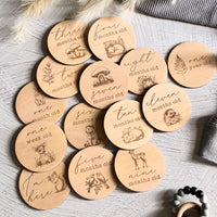 Engraved Woodland Milestone Disc Set