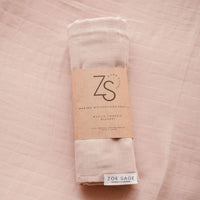 Dusty Pink Organic Cotton Muslin Swaddle Wrap by Zoe Sage