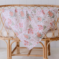 Gumnut Blossoms Organic Cotton Muslin Swaddle Wrap by Zoe Sage