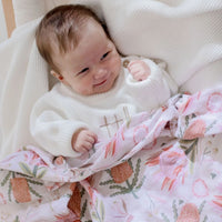 Gumnut Blossoms Organic Cotton Muslin Swaddle Wrap by Zoe Sage