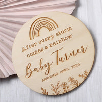 "After every storm"... Pregnancy Announcement Disc - Fauve + Co