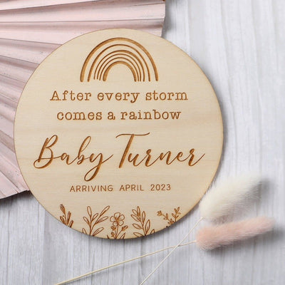"After every storm"... Pregnancy Announcement Disc - Fauve + Co