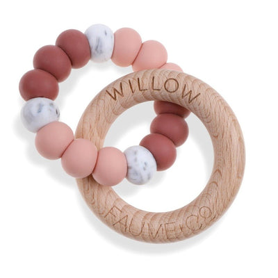 Aura Engraved Teething Ring Dusk - Fauve + Co