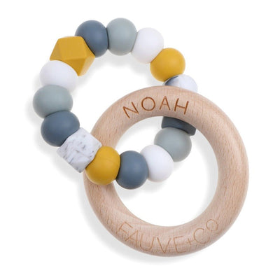 Aura Engraved Teething Ring Meadow - Fauve + Co