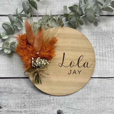 Autumnal Everlasting Bloom Name Plaque - Fauve + Co