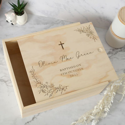 Baby Baptism Keepsake Box - Floral - Fauve + Co