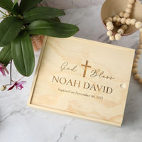 Baby Baptism Keepsake Box - God Bless - Fauve + Co