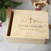 Baby Baptism Keepsake Box - God Bless - Fauve + Co