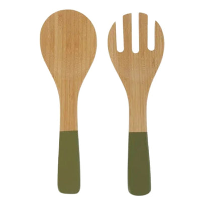Bala S/2 Bamboo Salad Servers Olive - Fauve + Co