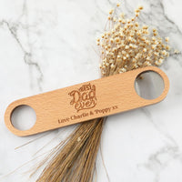 Best Dad Ever Wooden Paddle Bottle Opener - Fauve + Co