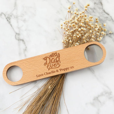 Best Dad Ever Wooden Paddle Bottle Opener - Fauve + Co