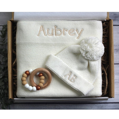 Blanket & Beanie Baby Gift Box - Cream - Fauve + Co