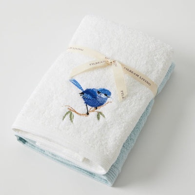 Blue Wren Hand Towel Set of 2 - Fauve + Co