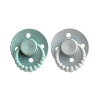 CMC 'Bubble' Dummies Sage + Light Grey: Size 1
