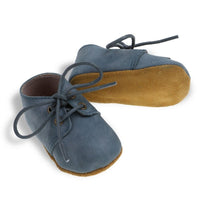 Charlie Leather Oxford Shoes Slate Blue - Fauve + Co