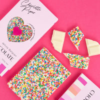 Charlotte Piper 100g Bar White Belgian Chocolate with Sprinkles - Fauve + Co
