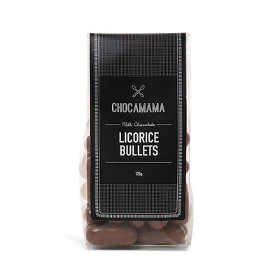 Chocamama Milk Chocolate Licorice Bullets 125g - Fauve + Co