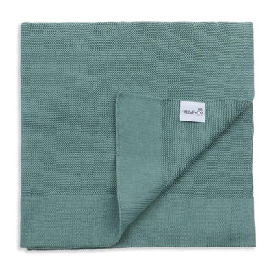 Cotton Knit Baby Blanket Seafoam - Fauve + Co