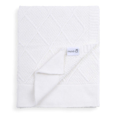 Diamond Cotton Knit Baby Blanket Cream - Fauve + Co