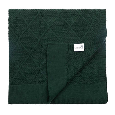 Diamond Cotton Knit Baby Blanket Emerald - Fauve + Co