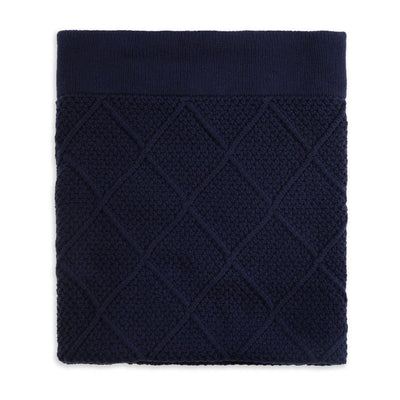 Diamond Cotton Knit Baby Blanket Navy - Fauve + Co