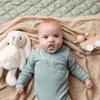Diamond Cotton Knit Baby Blanket Oatmeal - Fauve + Co