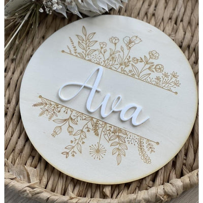 Engraved Floral Wall Plaque 20cm - Fauve + Co