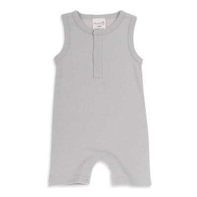 Essentials Organic Sleeveless Romper Pebble - Fauve + Co